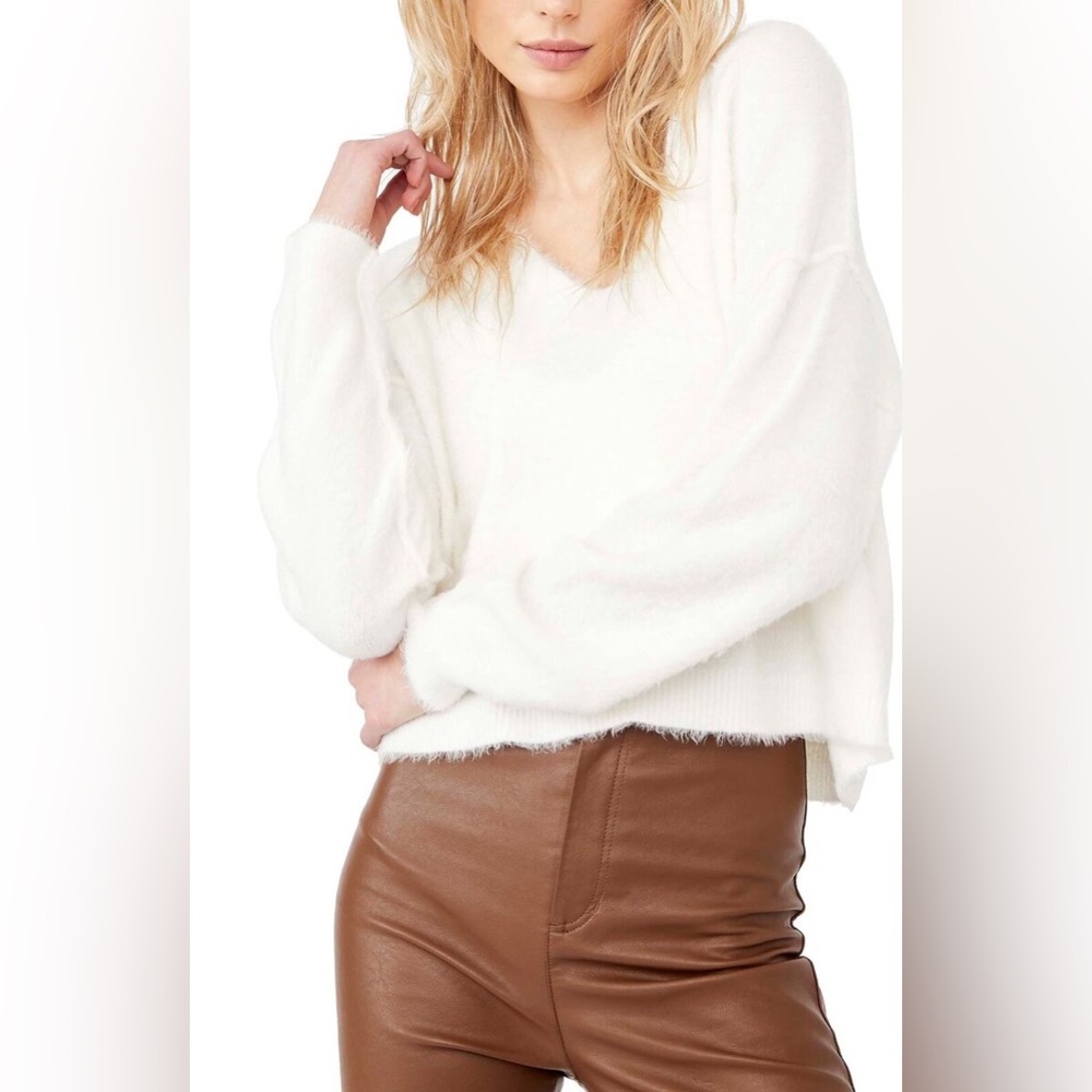 EUC Free People Princess Soft Fuzzy V-neck Sweater